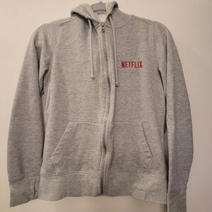 Netflix Light Gray Zippered Hoodie
